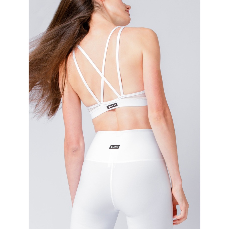 CLASSIC BRA,WHITE/WHITE MESH