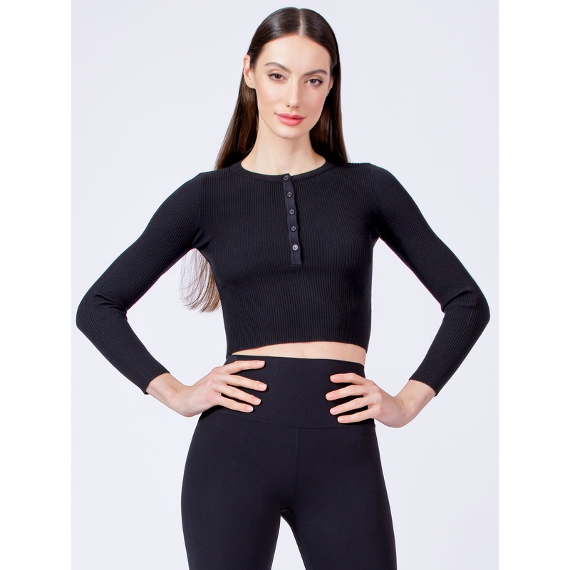 CROPPED HENLEY TEE