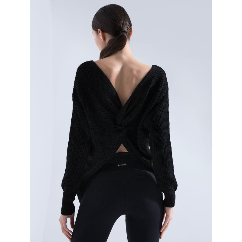 KNOTTED OPEN BACK SWEATER