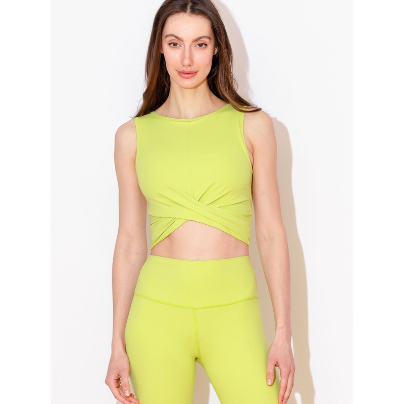 NUDE FRONT WRAP TANK, GLOW