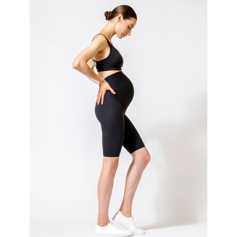 OVER THE BUMP MATERNITY SHAPE BIKER SHORTS