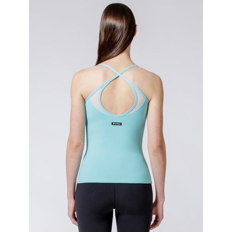 HALF MOON TANK, GLAZE/WHITE MESH