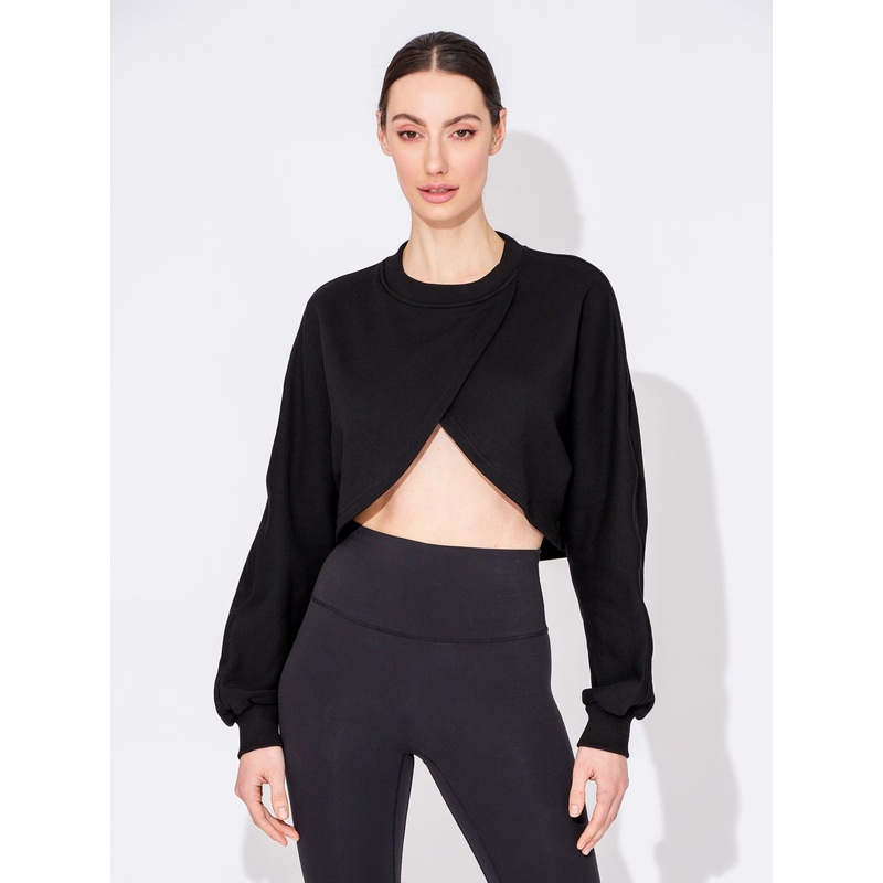 LOTUS LAYER SWEATSHIRT, BLACK