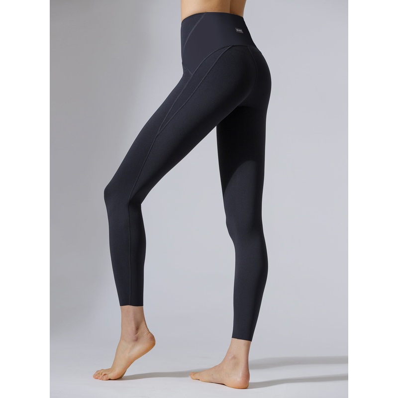 PANELLED WAISTLINE NUDE PANTS, BLACK