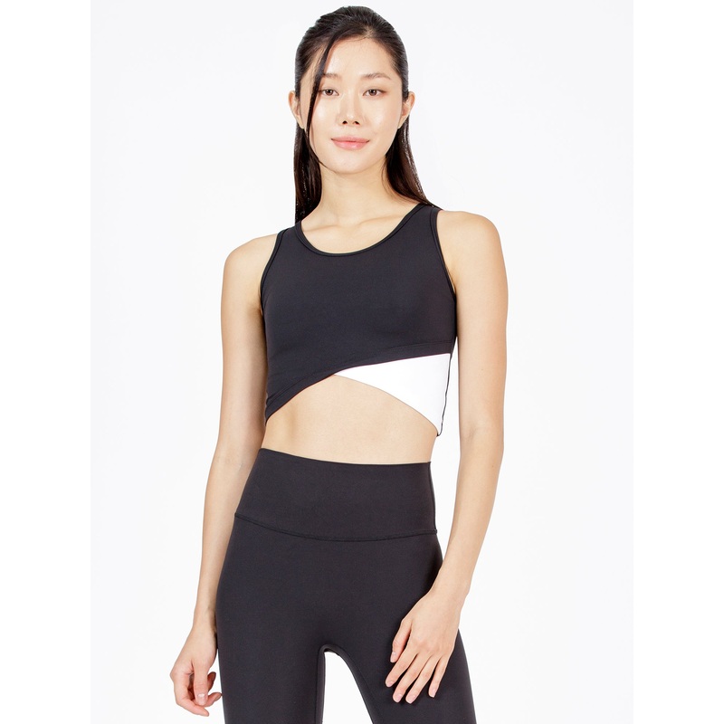 STRIDE LAYER TANK, BLACK/WHITE