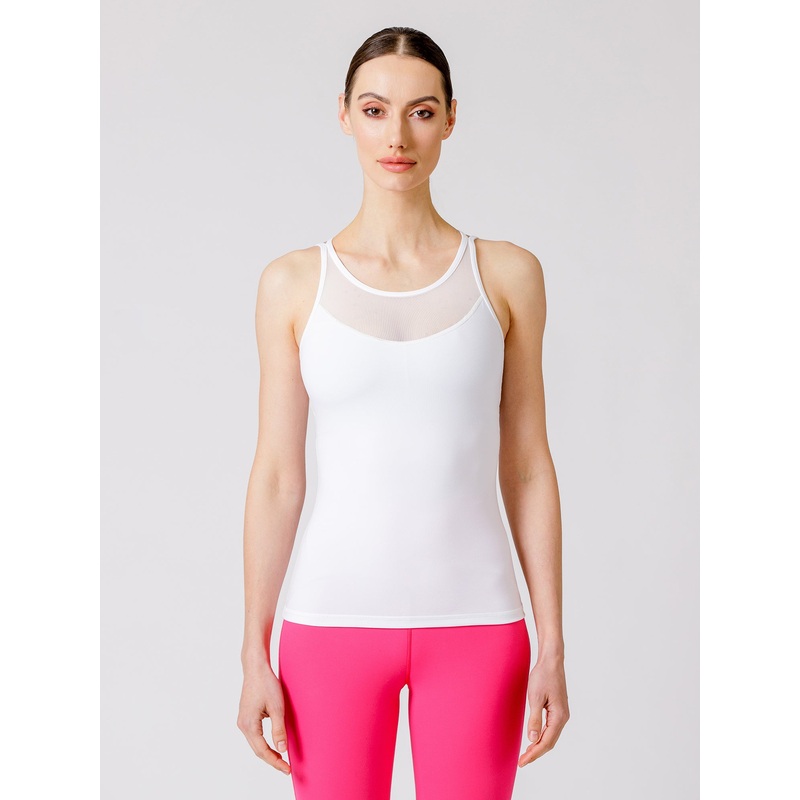 VANTAGE TANK, WHITE/WHITE MESH