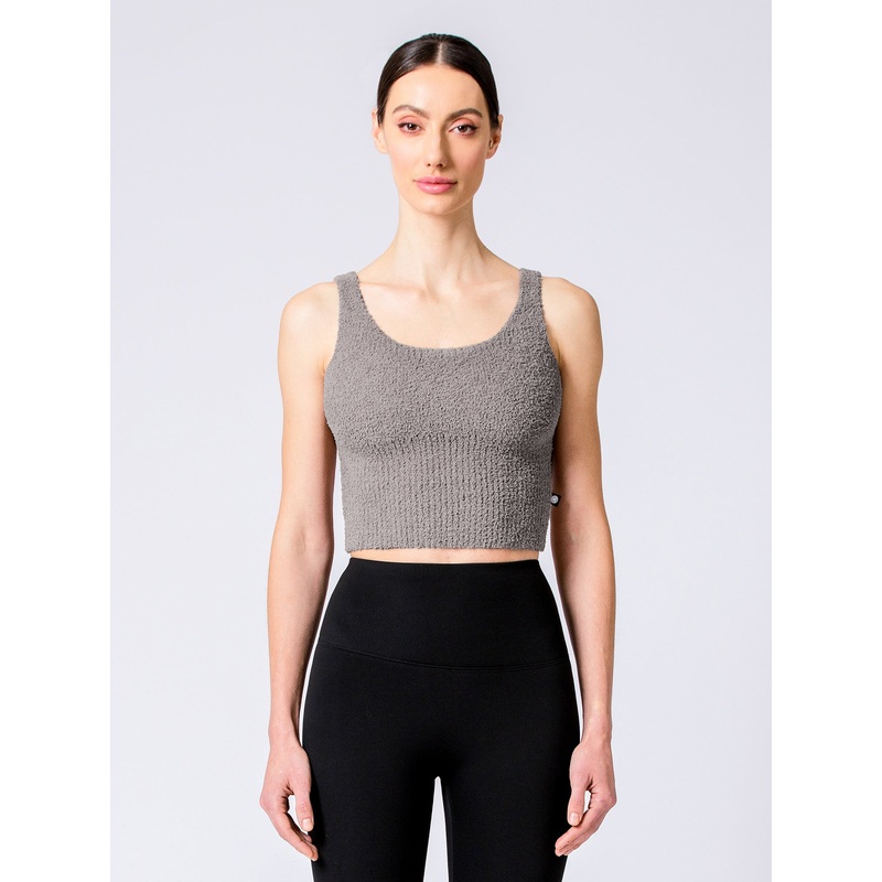 VEGAN WOOL TEDDY TANK, TRUFFLE