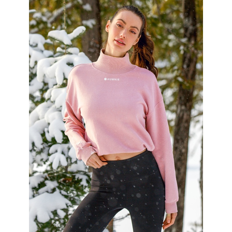 CT MOCK NECK SWEATSHIRT, PINK
