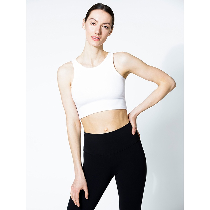 RIBBED COTTON SINGLET, WHITE