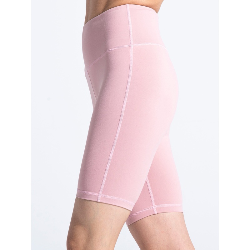 HIGH WAIST BIKER SHORTS, BLUSH