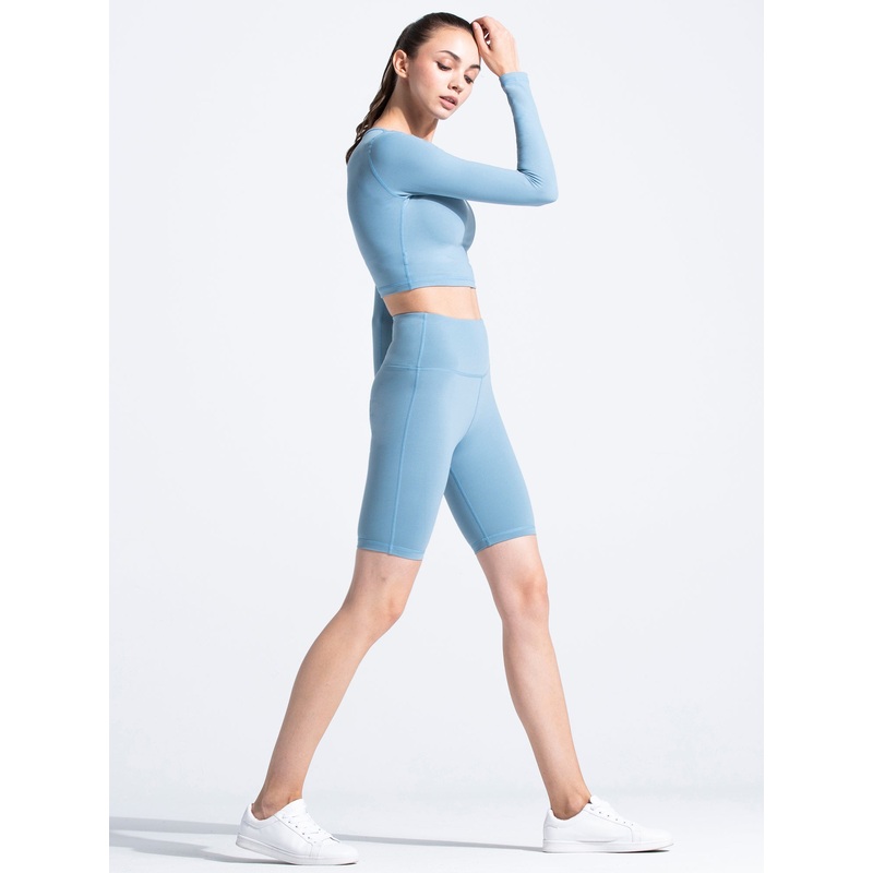 HIGH WAIST BIKER SHORTS, STORM