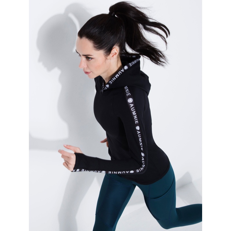 HOODED LOGO TOP, BLACK