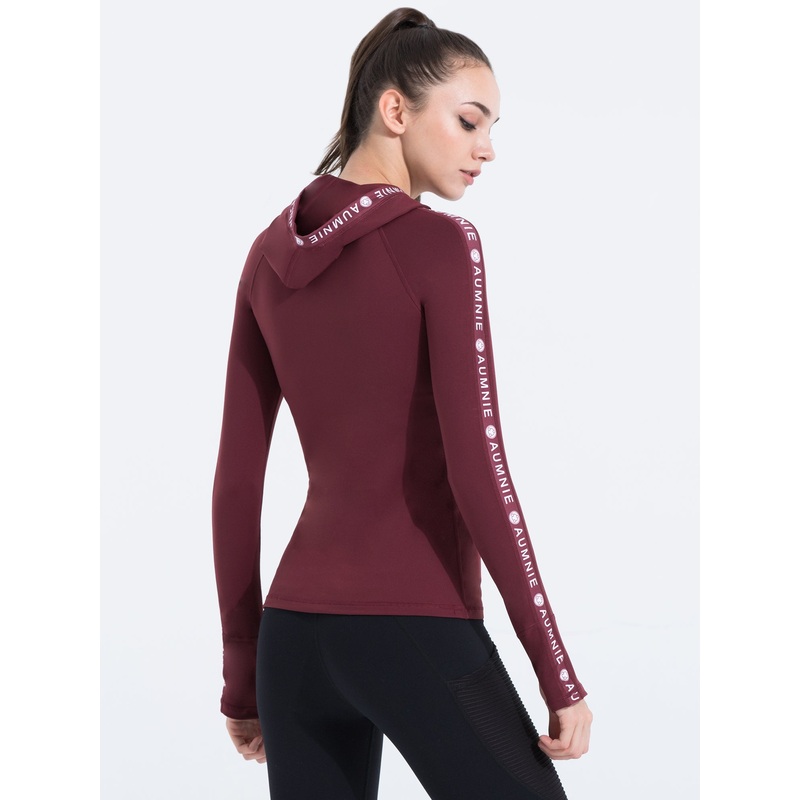 HOODED LOGO TOP, BORDEAUX