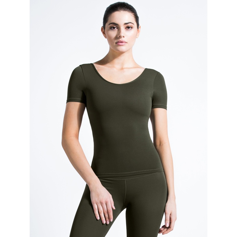 NUDE SHAPE TEE, DARK GREEN