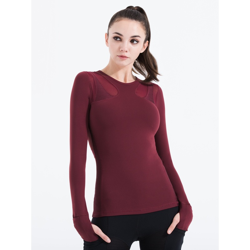 SHAPED PANEL TEE, BORDEAUX