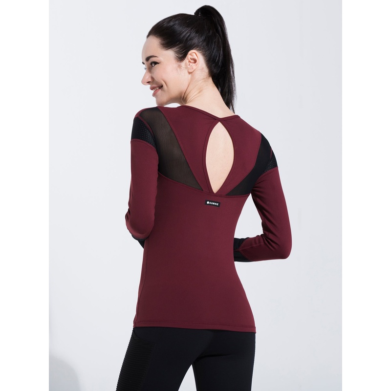TRIANGLE MESH TEE, BORDEAUX