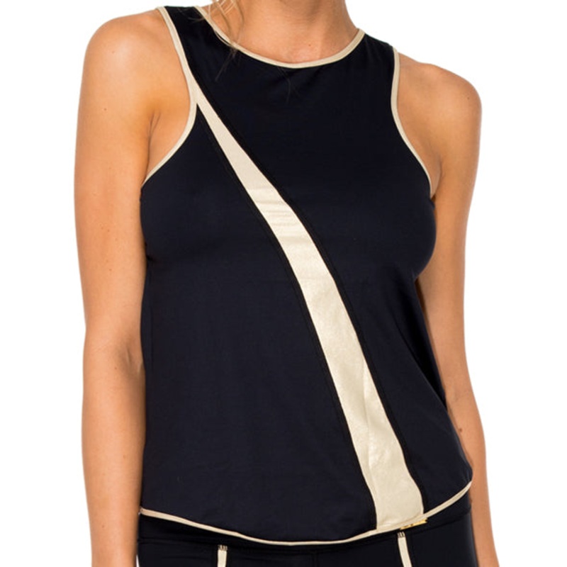 BARACOA – Gold Mesh Racerback Tank Top