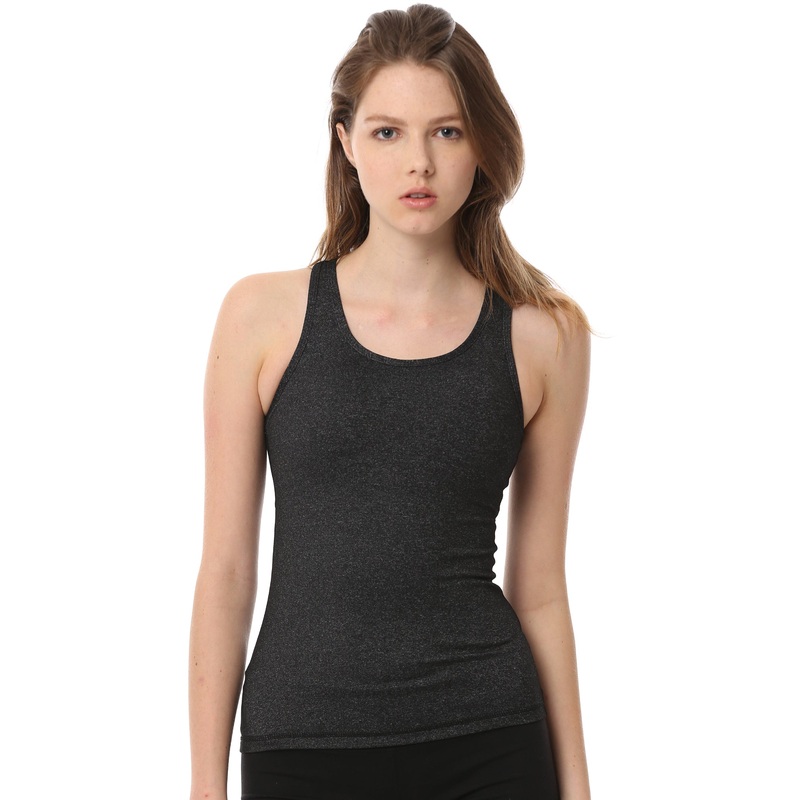 CHALLENGE TANK 2.0, HEATHER BLACK
