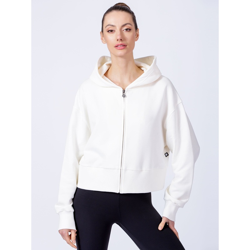 CLASSIC ZIP HOODIE, WHITE