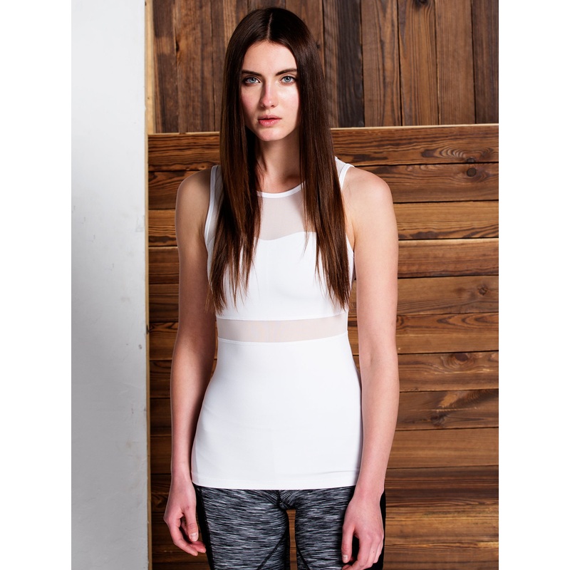 ILLUSION TANK, WHITE/WHITE MESH