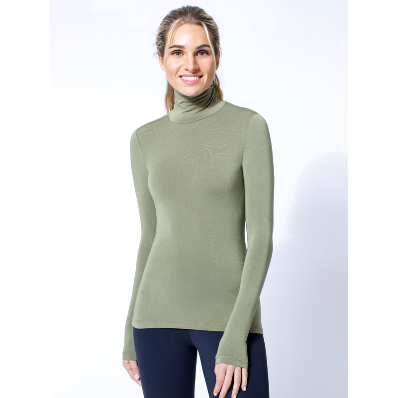 TURTLENECK TOP, SAGE