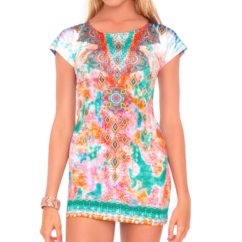 BOHO CHIC – Short Sleeve Bodycon Dress
