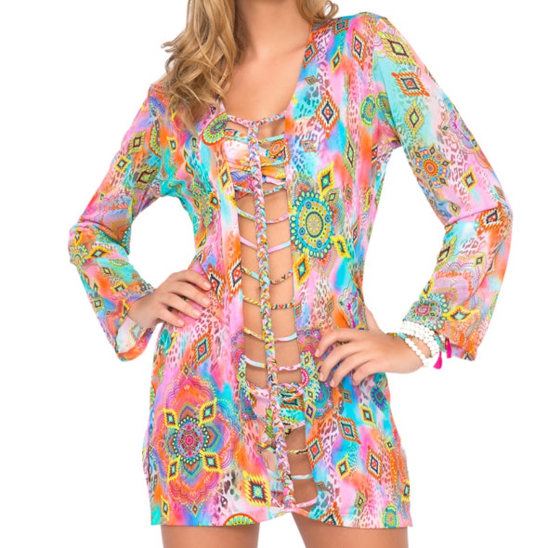 BOHO CHIC – Strings To Braid Plunge V Neck Dress