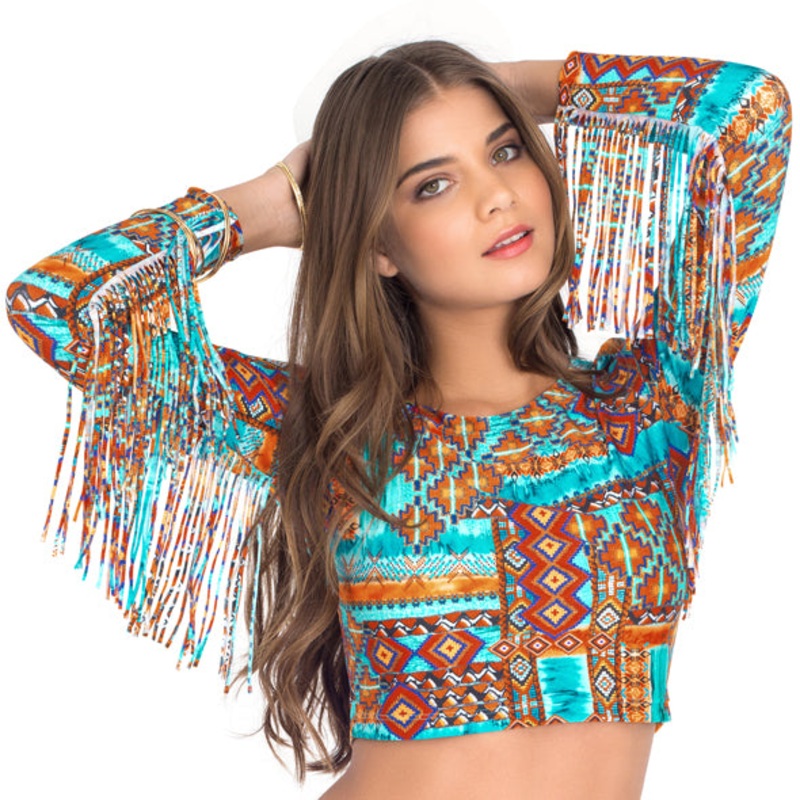 WILD & FREE – Long Sleeve Crop Top