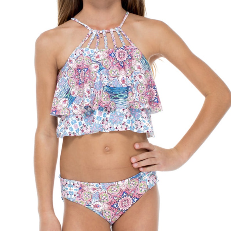 AZUCAR – Tankini Side Tab Ruched Back Bikini