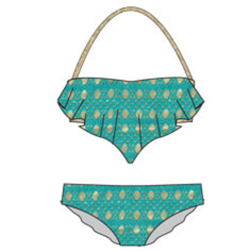 BURBUJAS DE AMOR T – Cascade Halter Top Ruched Back Bikini