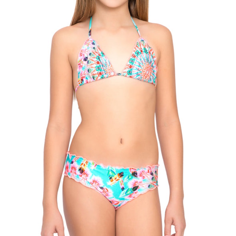 DREAM CATCHER – Wavey Triangle Top Ruched Back Bikini