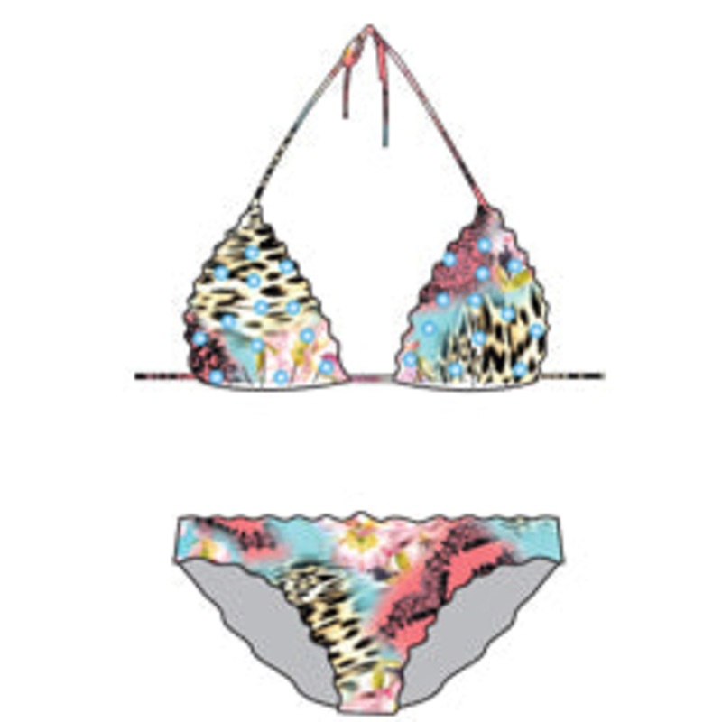 LA ISLA BONITA T – Wavey Triangle Top Ruched Back Bikini