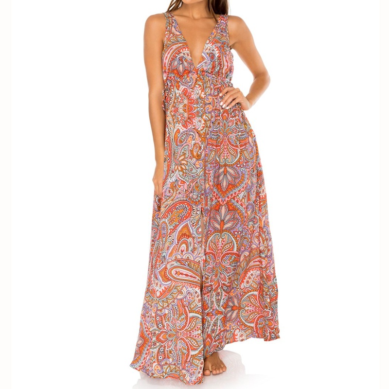 ANDALUZ – V Neck Long Dress