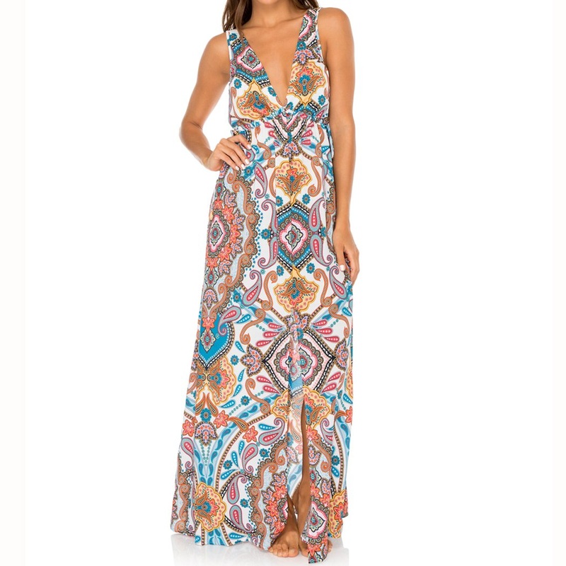 MAESTRANZA – V Neck Long Dress