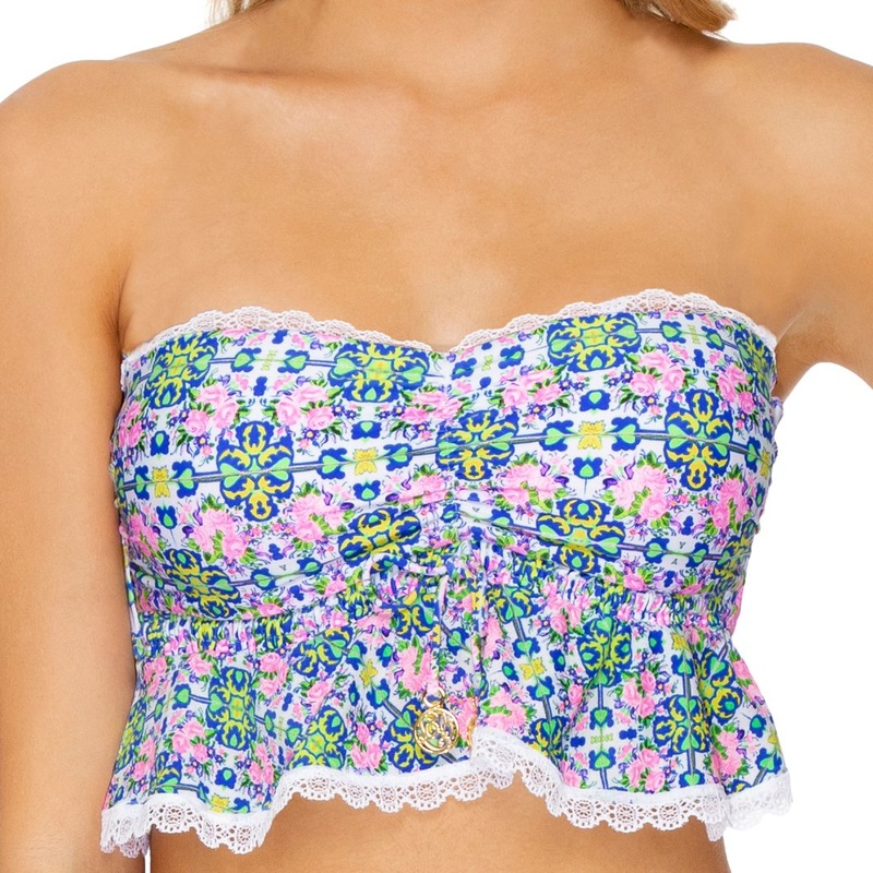 ANGEL FACE – Lace Trim Bandeau Crop Top