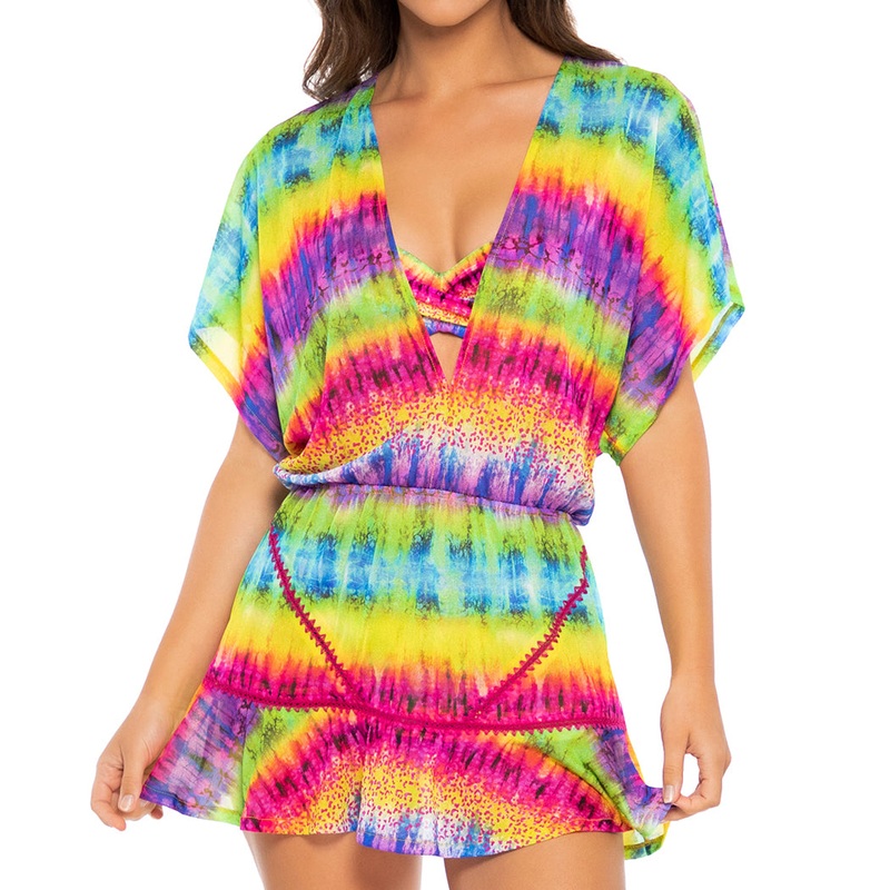 AFTERGLOW – Playera Stitched V neck Ruffle Dress