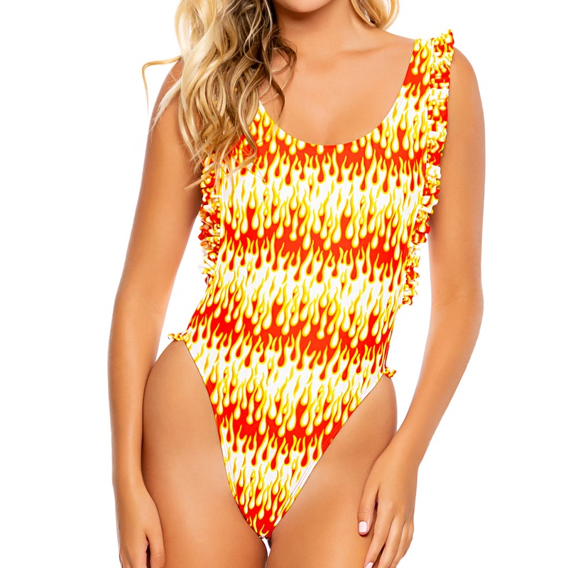 FLAME OF LOVE – Tank Open Sides Thong One Piece Bodysuit