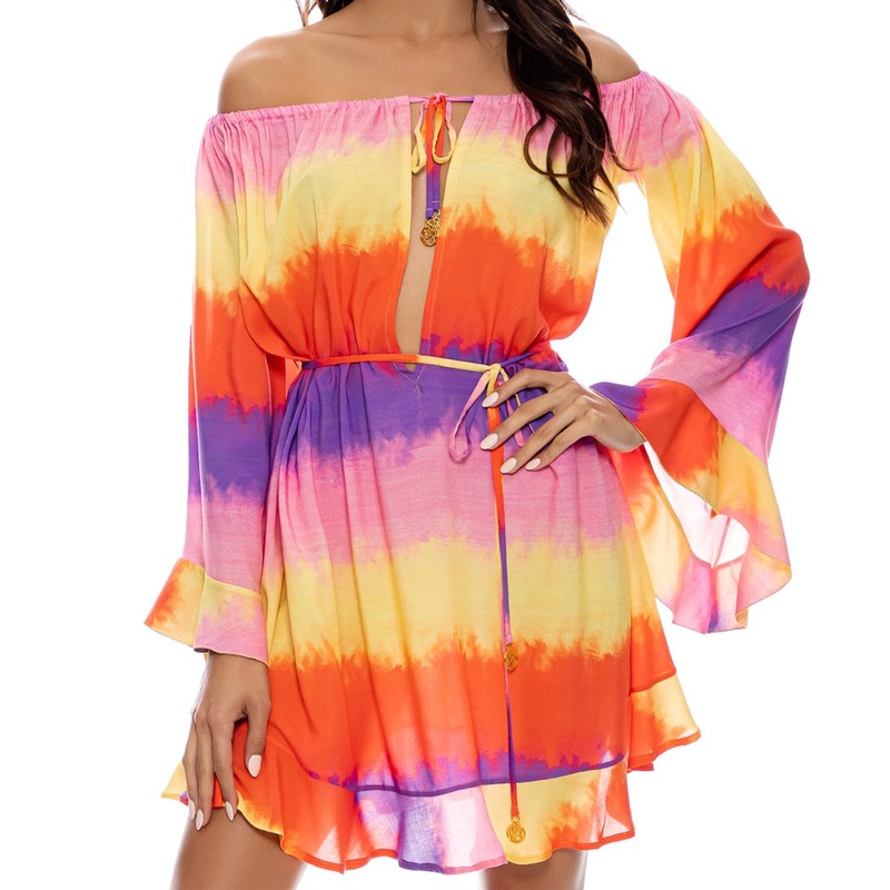 MIAMI SUNSETS – Off The Shoulder Ruffle Dress