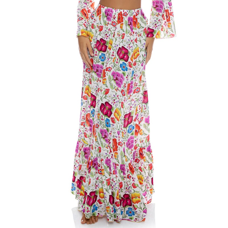 AMOR Y PLAYA – Ruffle Hem Maxi Skirt