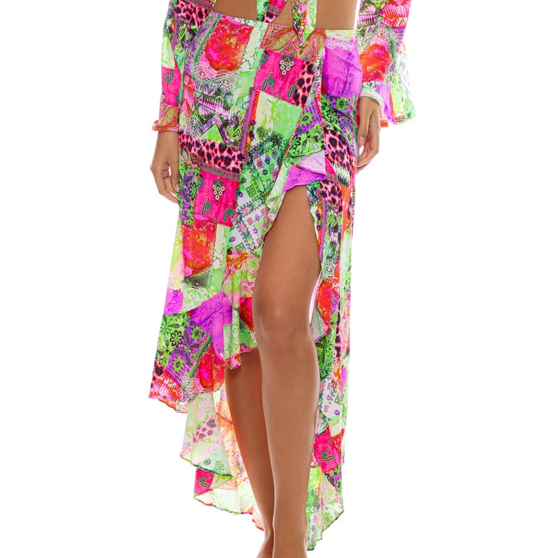 FIERCE SOUL – Ruffle High Lo Slit Skirt