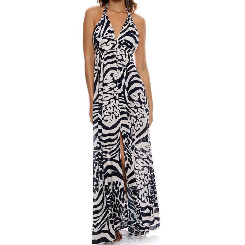 ALL THE SKINS – Deep Plunge Long Dress