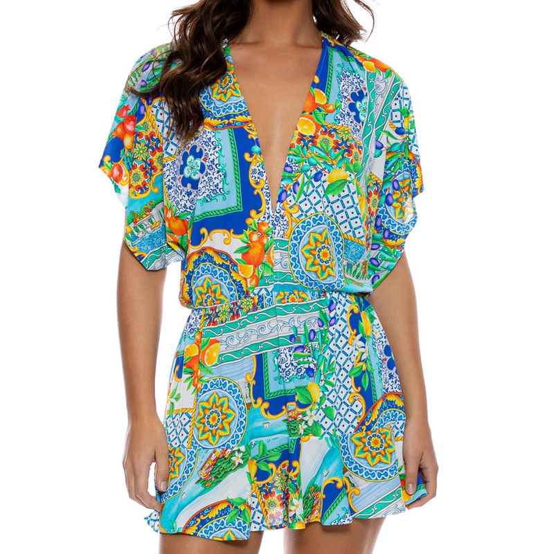 AMALFI – Playera V Neck Ruffle Dress