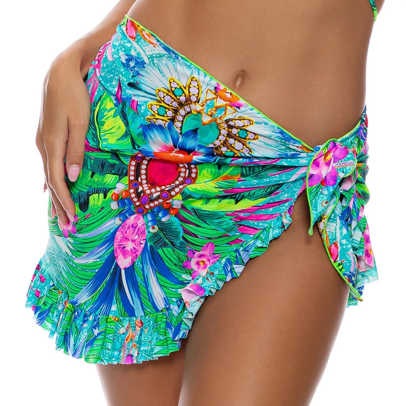 HIDDEN GEMS – Ruffle Sarong Mini Skirt
