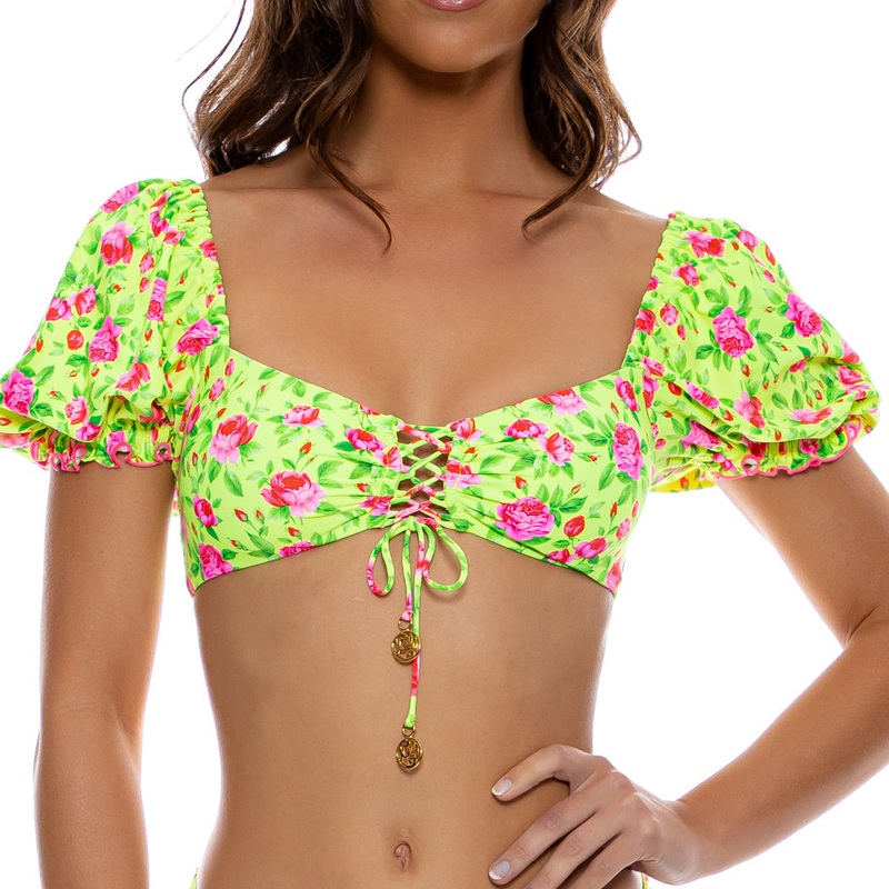 TI AMO – Puff Sleeve Bralette Top