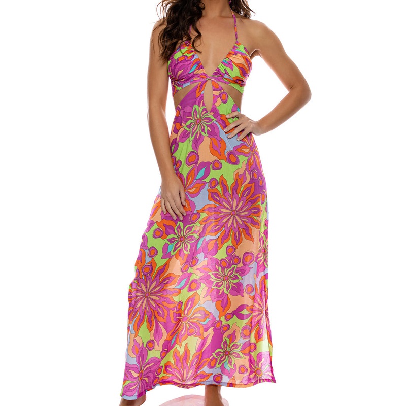VIVI IL MOMENTO – Drawstring Cut Out Long Dress