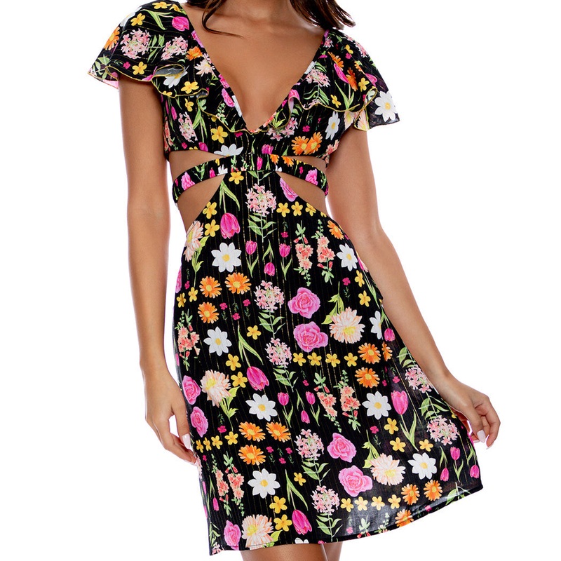 LULI’S SECRET GARDEN – Deep V Cut Out Dress