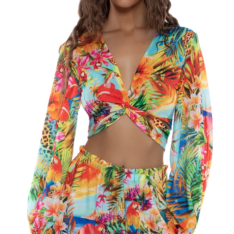 BIRDS OF PARADISE – Multiway Tie Crop Top