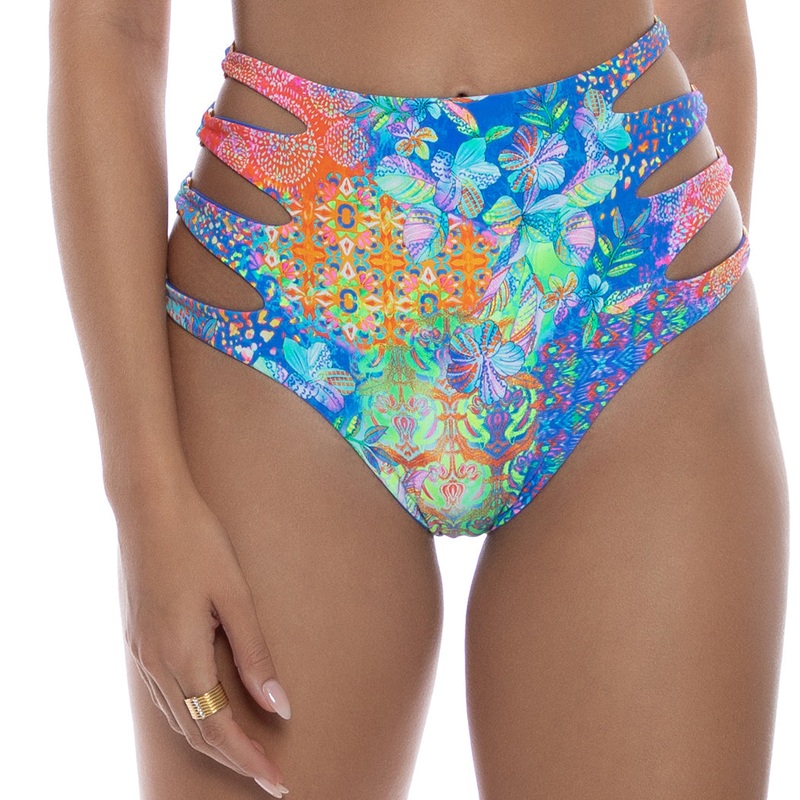 DECO GARDENS – Side Cut Out Rings High Waisted Bottom