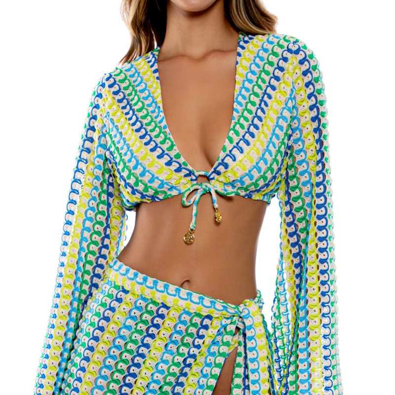 ISLAND BLUES – Bell Sleeve Crop Top
