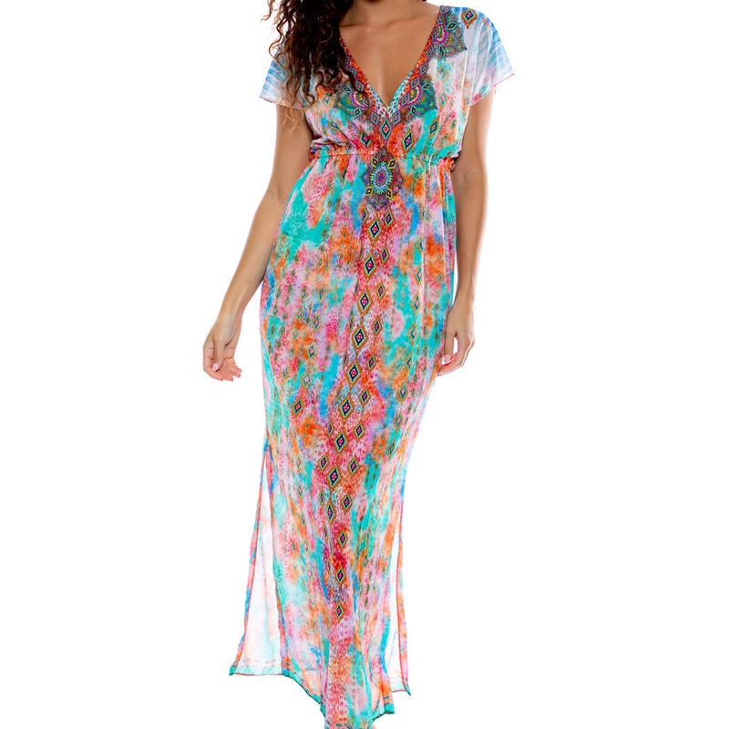 BOHO CHIC – Cap Sleeve Long Caftan